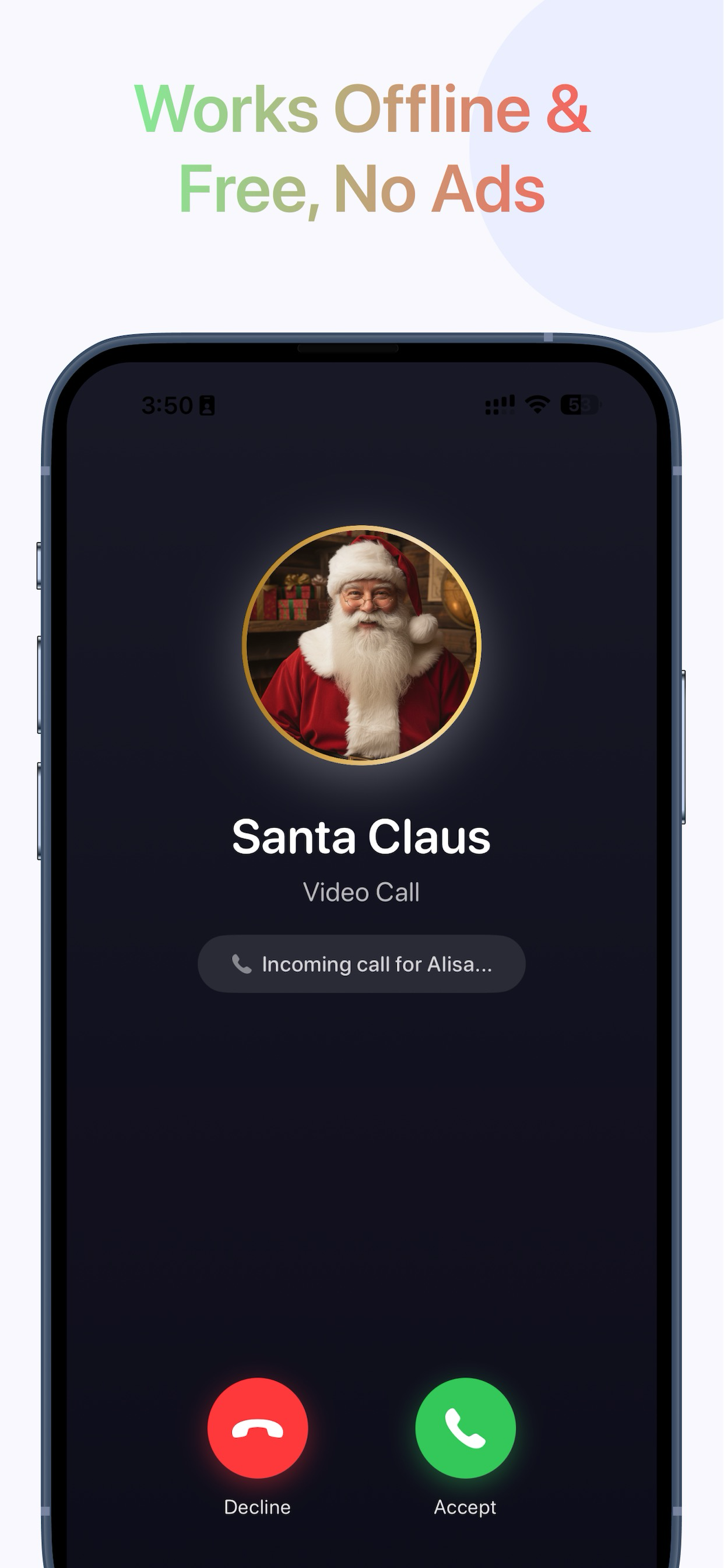 Incoming call screen